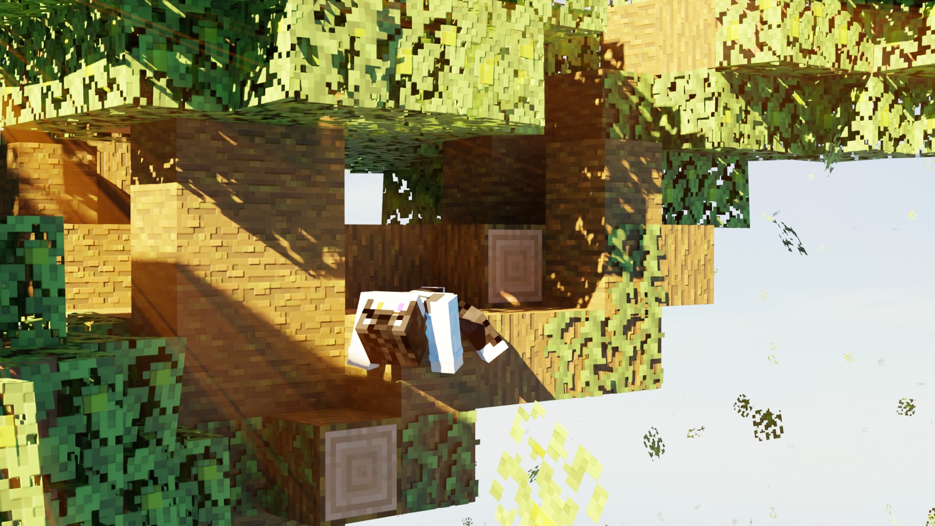 lazing around in a tree